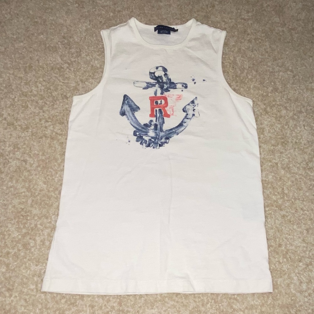 VTG Ralph Lauren Graphic Anchor Scoop Neck Tank Top